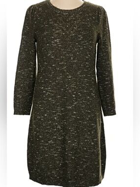 Talbots (M) Olive Marled Long-Sleeve Knit Dress